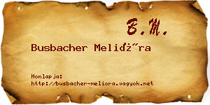 Busbacher Melióra névjegykártya